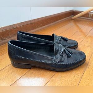 Giorgio Brutini Le Glove Black Leather Tassel Shoes Size 10.5 D Men’s Loafers